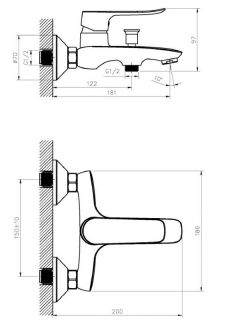 Смеситель для ванны/душа Agger Nice A2510000